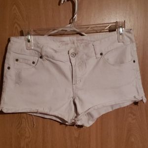 White jean short shorts